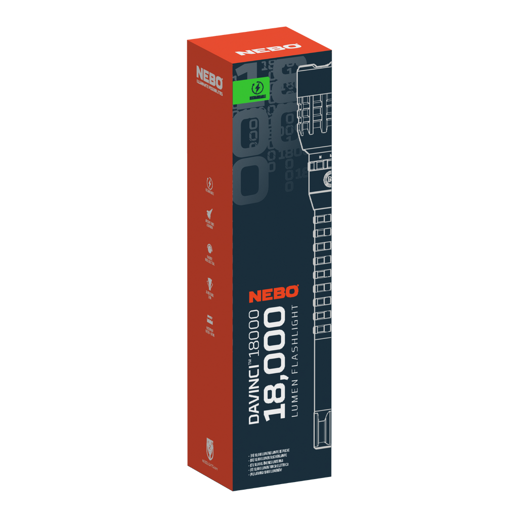 DAVINCI 18000 Lumen Handheld Rechargeable Flashlight