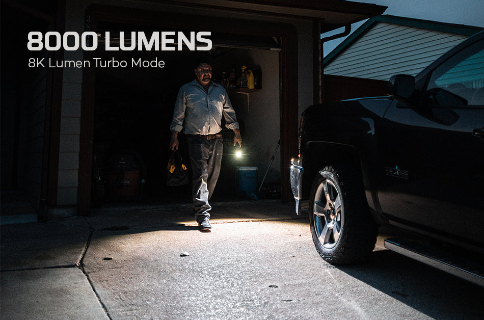 DAVINCI 8000 Lumen Handheld Rechargeable Flashlight & Power Bank