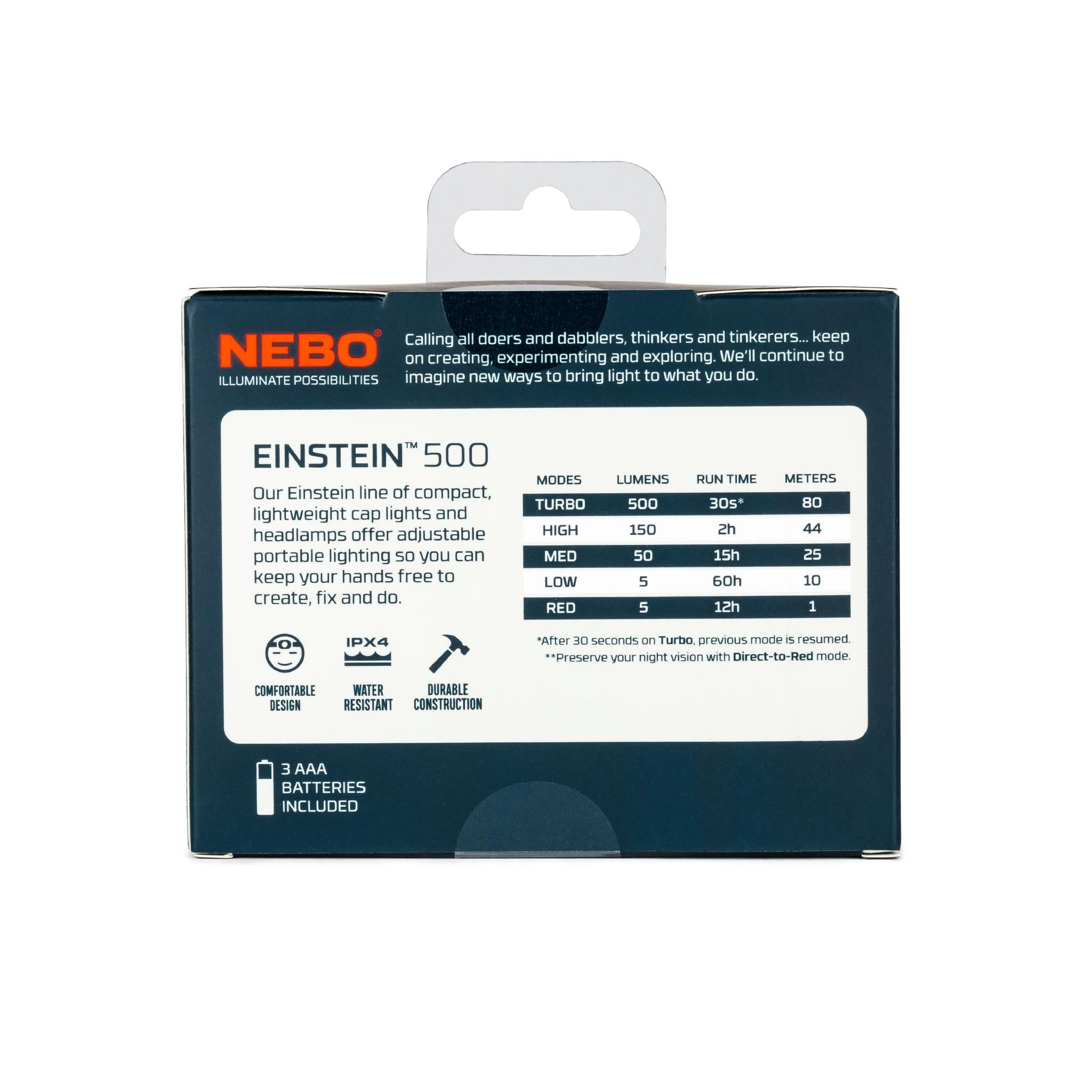 EINSTEIN 500 Lumen Battery Powered Headlamp