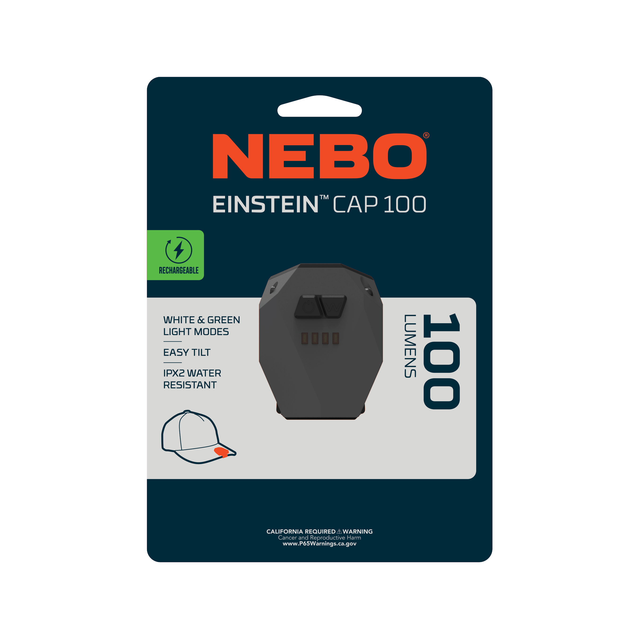 EINSTEIN Cap light 100 Lumen Rechargeable